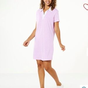 NEW with tags Lacey Shabert Pink Gingham Polo Dress Size Small